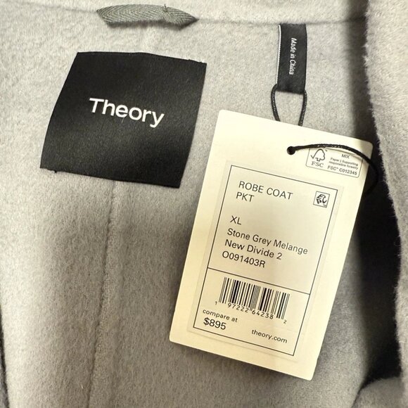 Theory Wool & Cashmere-Blend Robe Long Coat - Picture 10 of 10